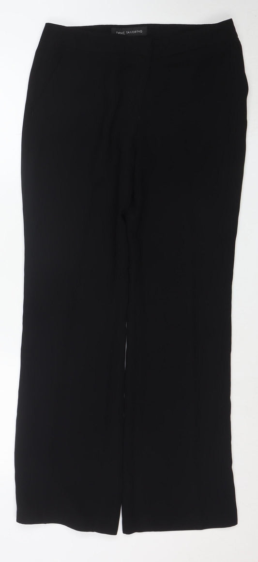 Next Women's Black Regular Fit Tailored Stretch Trousers Size 10