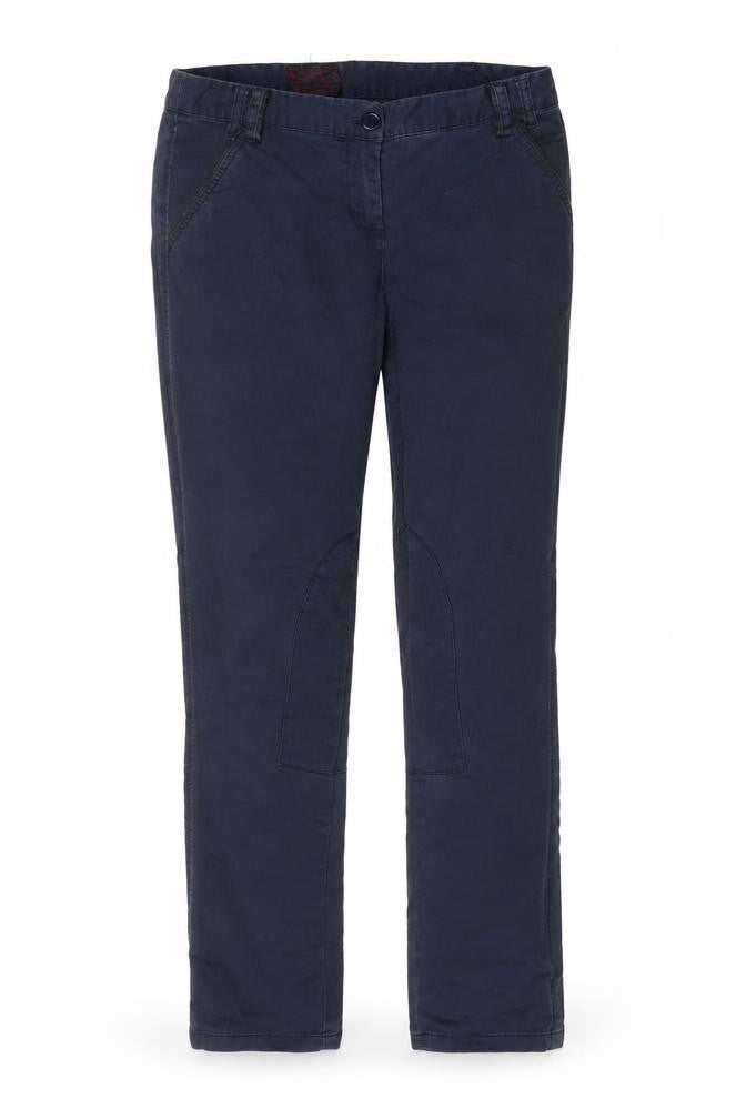 Pull & Bear Women Blue Chino Trousers Size 10 Slim Fit Twill