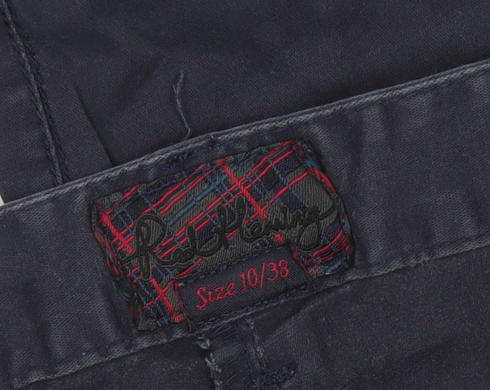 Pull & Bear Women Blue Chino Trousers Size 10 Slim Fit Twill