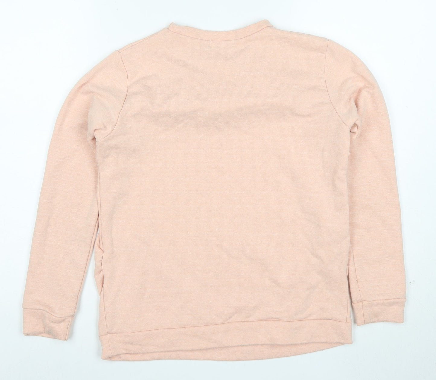 Boohoo Women Pink Ruffle Long Sleeve Pullover Sweatshirt UK 8