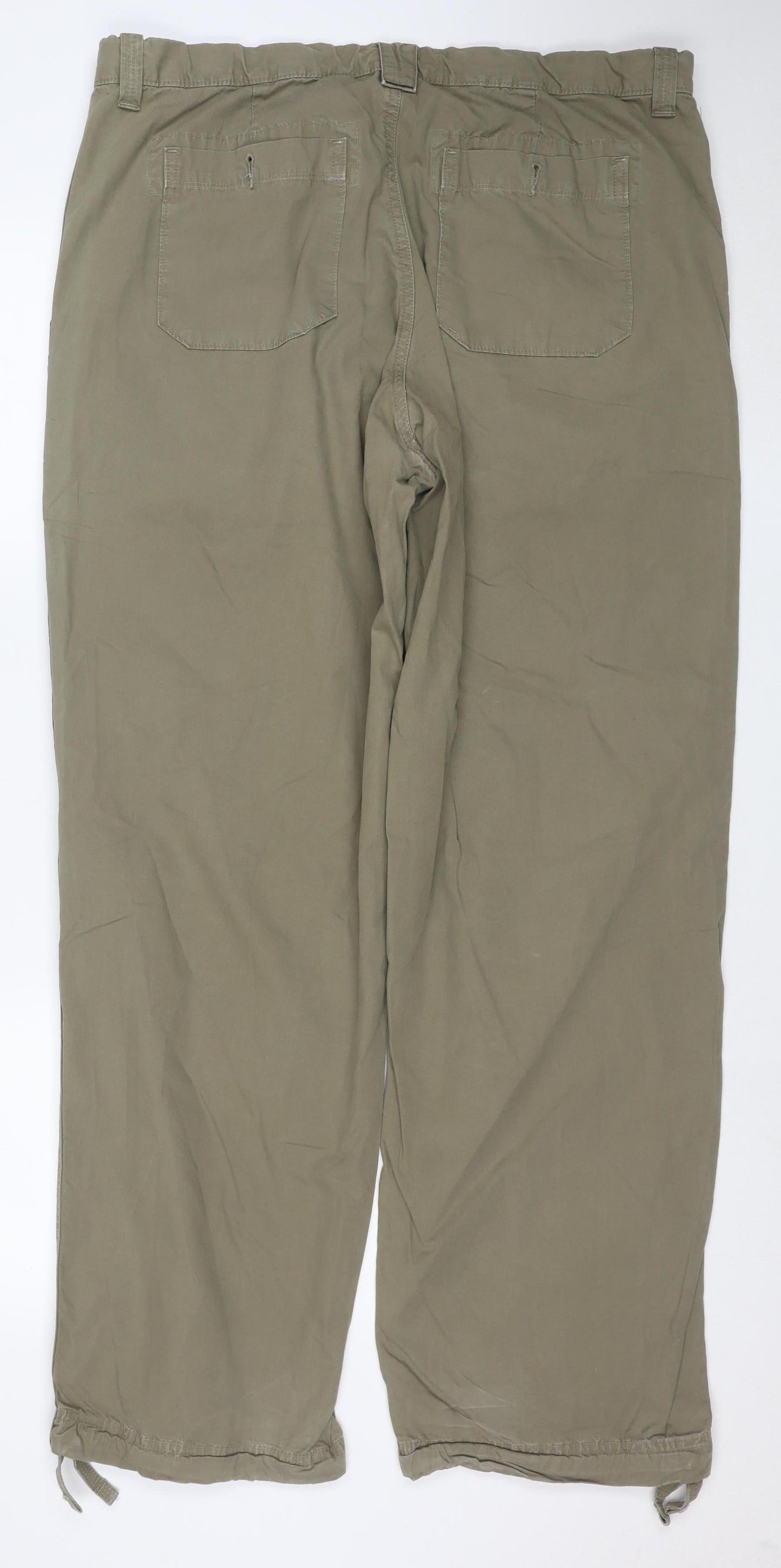 GAP Women’s Green Cargo Trousers Size L Relaxed Fit Cotton Twill