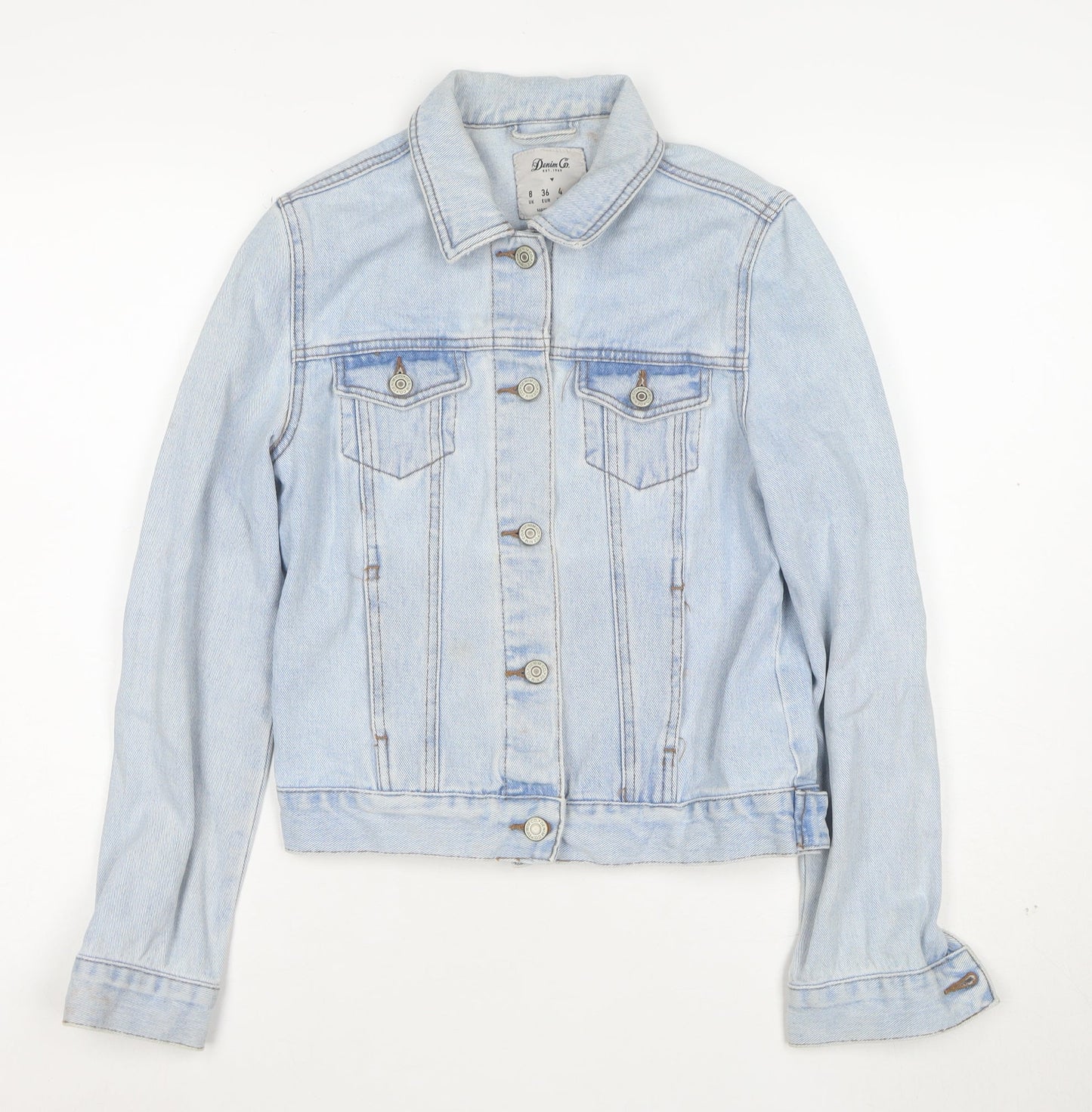 Denim Co Womens Blue Size 8 Regular Fit Basic Denim Jacket
