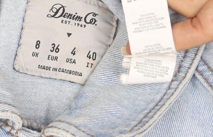 Denim Co Womens Blue Size 8 Regular Fit Basic Denim Jacket