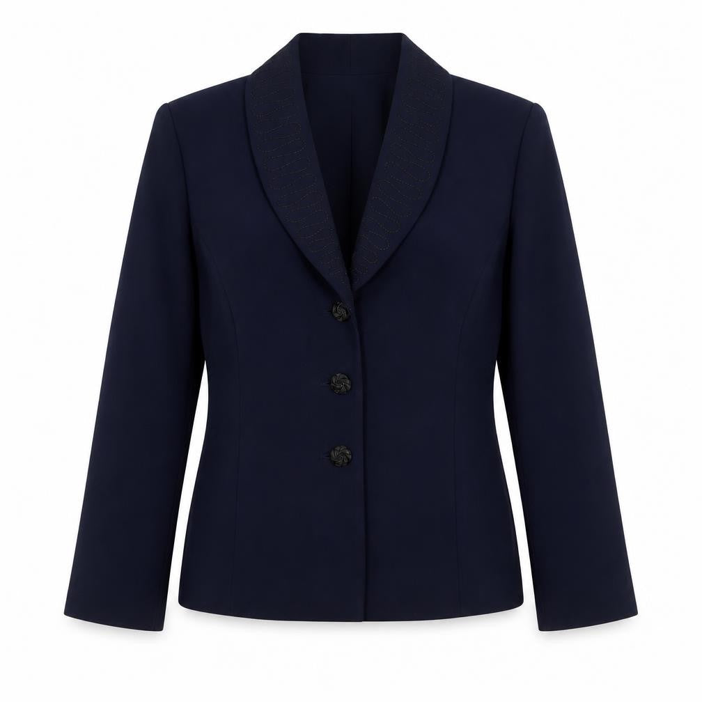 Perceptions Women's Blue Size 8 Shawl Lapel Single-Breasted Suit Jacket