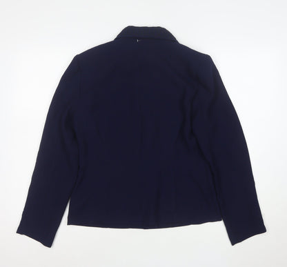 Perceptions Women's Blue Size 8 Shawl Lapel Single-Breasted Suit Jacket