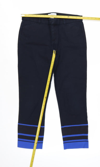 Gap Women's Blue Slim Cropped Cotton Stretch Trousers Size 10