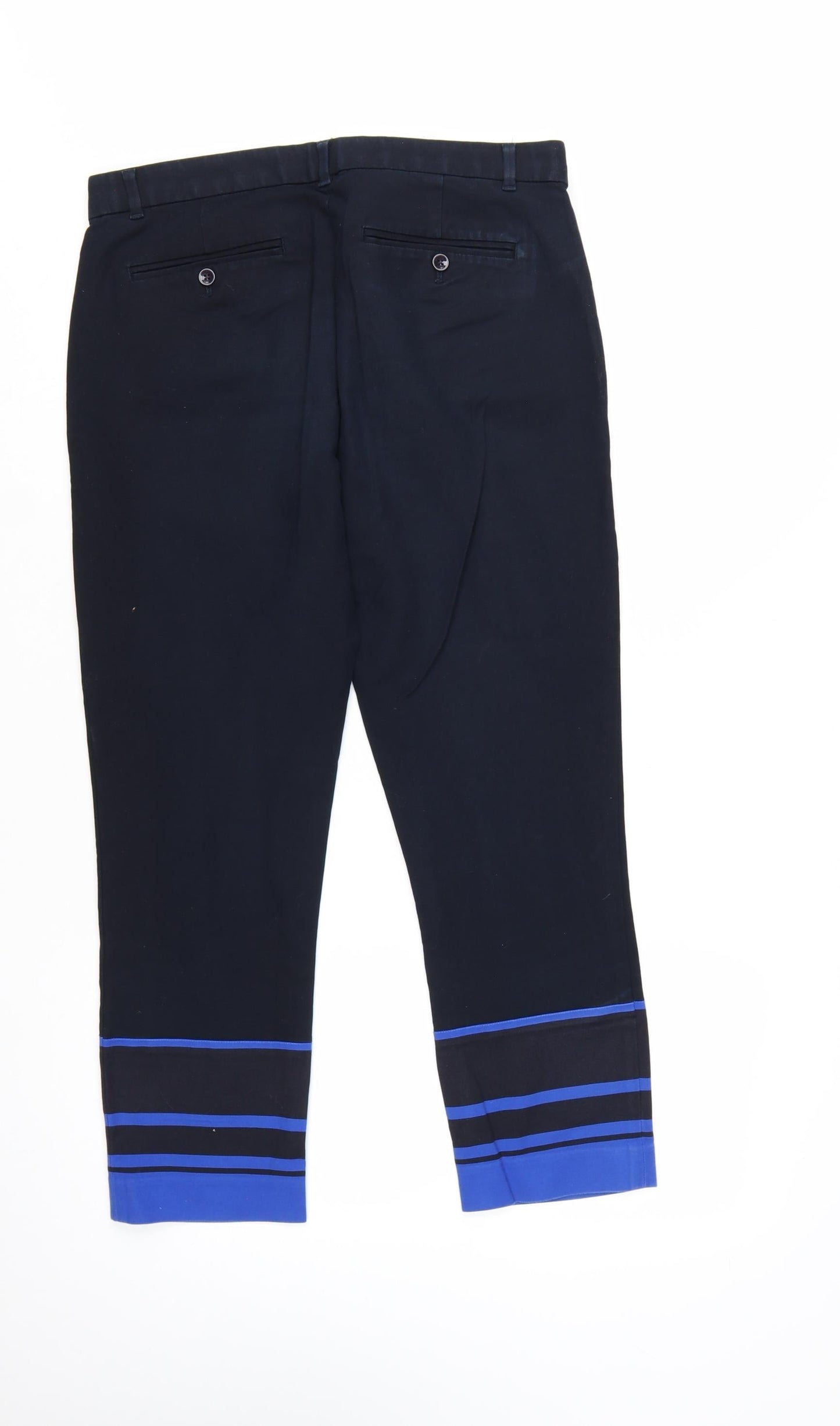 Gap Women's Blue Slim Cropped Cotton Stretch Trousers Size 10
