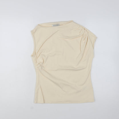 Marks and Spencer Women’s Beige Cotton Sleeveless Blouse Size 12