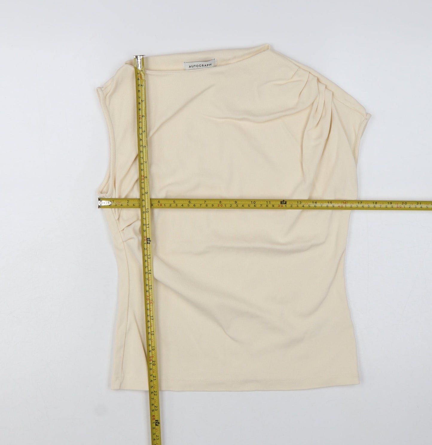 Marks and Spencer Women’s Beige Cotton Sleeveless Blouse Size 12