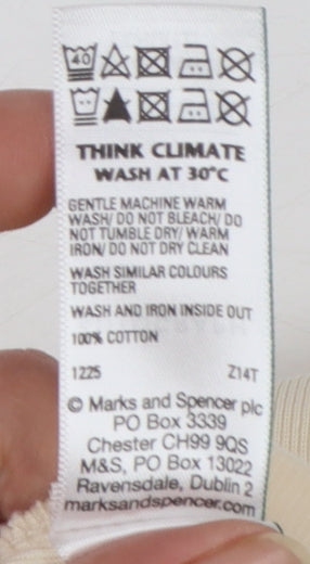 Marks and Spencer Women’s Beige Cotton Sleeveless Blouse Size 12