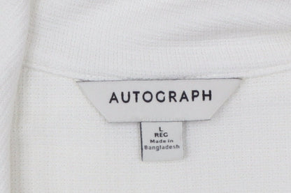 Marks and Spencer Autograph Men's Ivory Button-Up Shirt L Regular Fit
