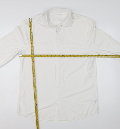 Marks and Spencer Men’s White Slim Fit Performance Long Sleeve Shirt L