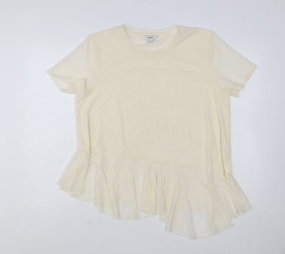 Marks and Spencer Women’s Ivory Ruffle Hem Tunic Blouse Size 18