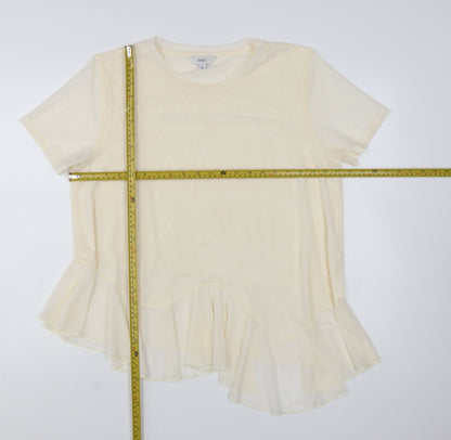 Marks and Spencer Women’s Ivory Ruffle Hem Tunic Blouse Size 18