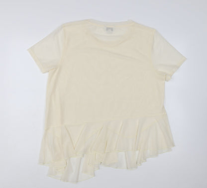 Marks and Spencer Women’s Ivory Ruffle Hem Tunic Blouse Size 18