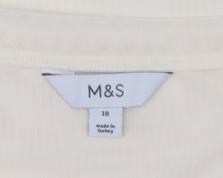 Marks and Spencer Women’s Ivory Ruffle Hem Tunic Blouse Size 18