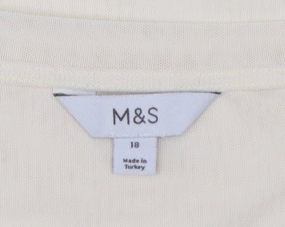 Marks and Spencer Women’s Ivory Ruffle Hem Tunic Blouse Size 18