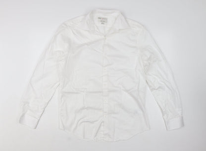 Marks and Spencer Men's White Regular Fit Supima Cotton Shirt M