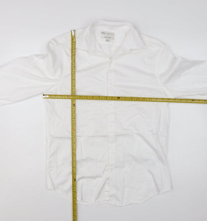 Marks and Spencer Men's White Regular Fit Supima Cotton Shirt M