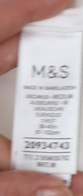 Marks and Spencer Men's White Regular Fit Supima Cotton Shirt M