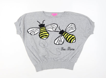 Monsoon Women’s Grey Bee Mine Cotton Jumper Size M