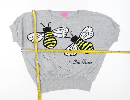 Monsoon Women’s Grey Bee Mine Cotton Jumper Size M