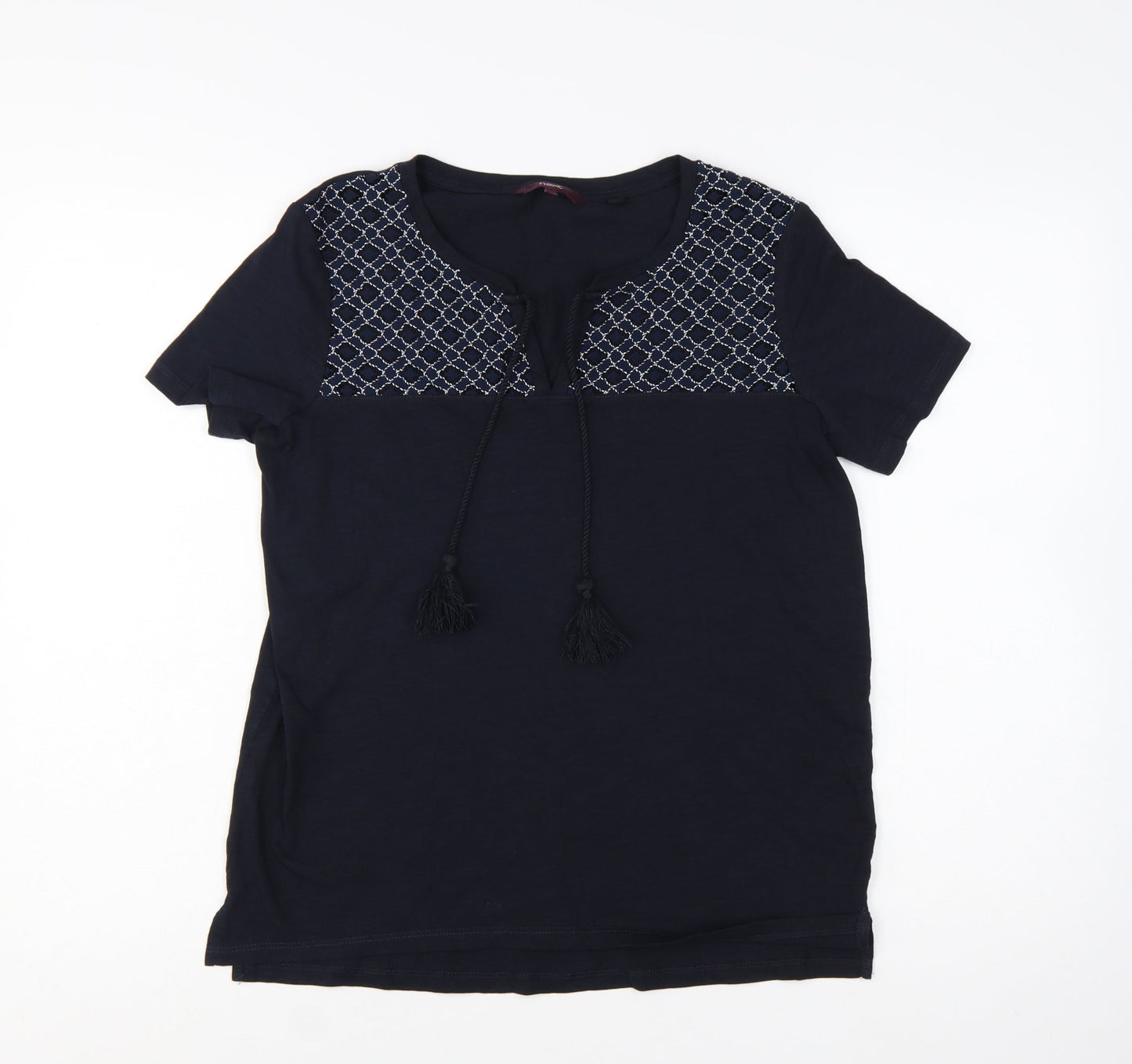 Next Women's Blue Embroidered Tunic T-Shirt Size 10