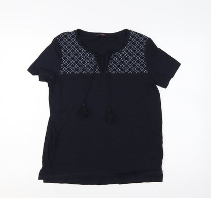 Next Women's Blue Embroidered Tunic T-Shirt Size 10