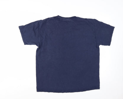 Lee Men's Navy Blue Crew Neck FBI Logo Cotton T-Shirt Size L