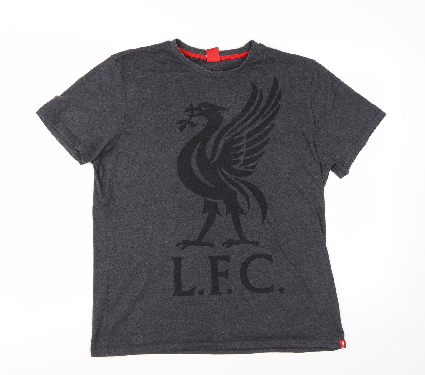 Liverpool FC Men's Grey LFC Graphic Cotton Blend T-Shirt Size L