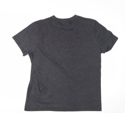 Liverpool FC Men's Grey LFC Graphic Cotton Blend T-Shirt Size L
