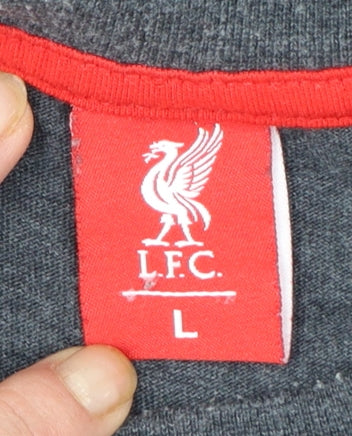 Liverpool FC Men's Grey LFC Graphic Cotton Blend T-Shirt Size L