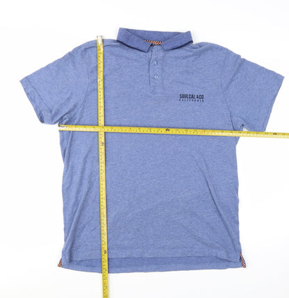 SoulCal & Co Mens Blue M Collared Short Sleeve Polo Shirt