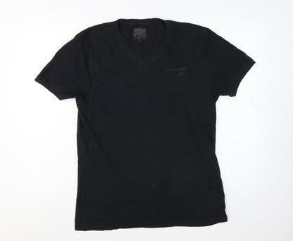 Firetrap Men's Black V-Neck Short Sleeve T-Shirt Size L Cotton