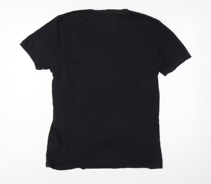 Firetrap Men's Black V-Neck Short Sleeve T-Shirt Size L Cotton
