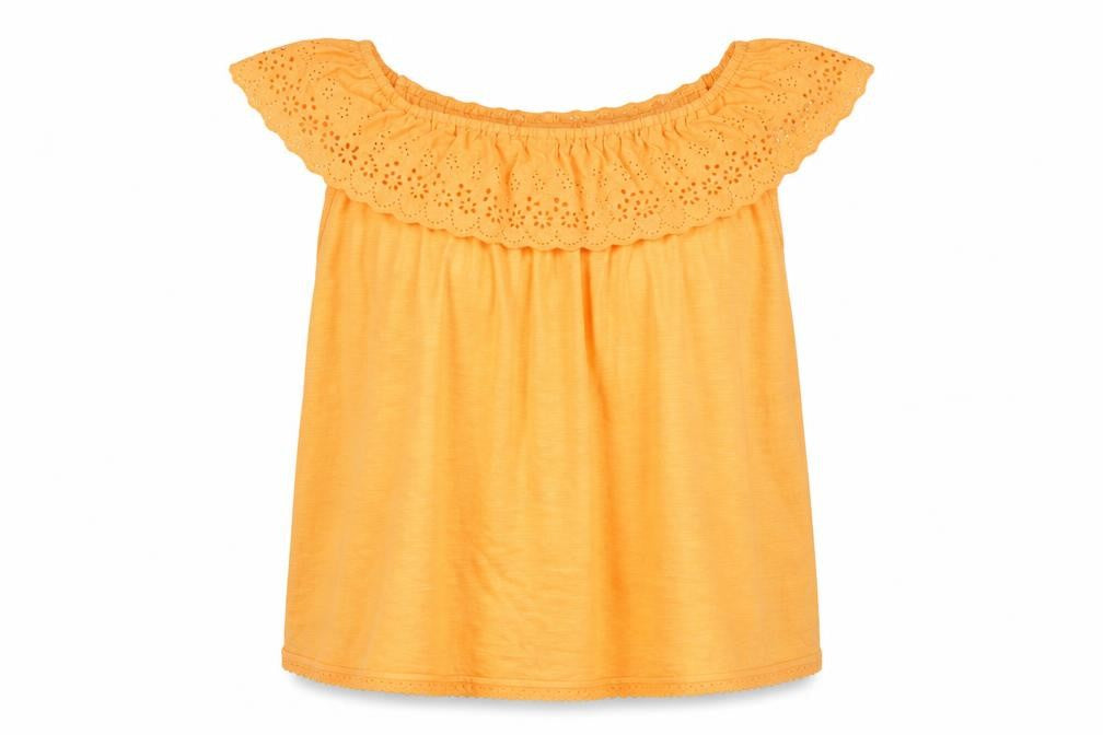 Wallis Womens Orange Off Shoulder Embroidered Camisole Blouse Size L