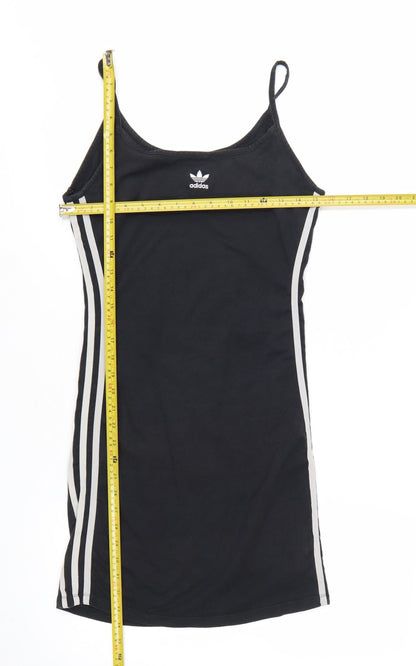 Adidas Womens Black Size 10 Slip Dress Strappy Logo Sports Casual