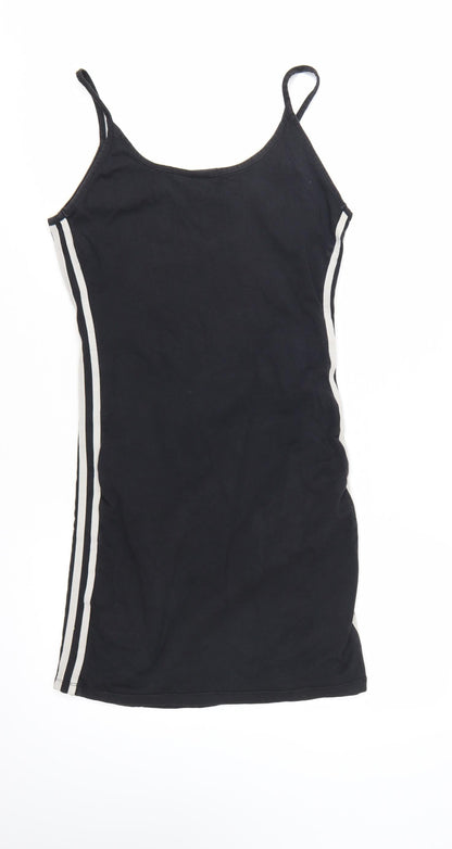 Adidas Womens Black Size 10 Slip Dress Strappy Logo Sports Casual