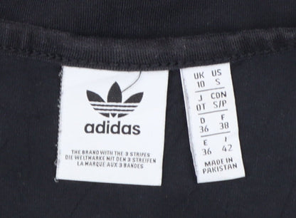 Adidas Womens Black Size 10 Slip Dress Strappy Logo Sports Casual