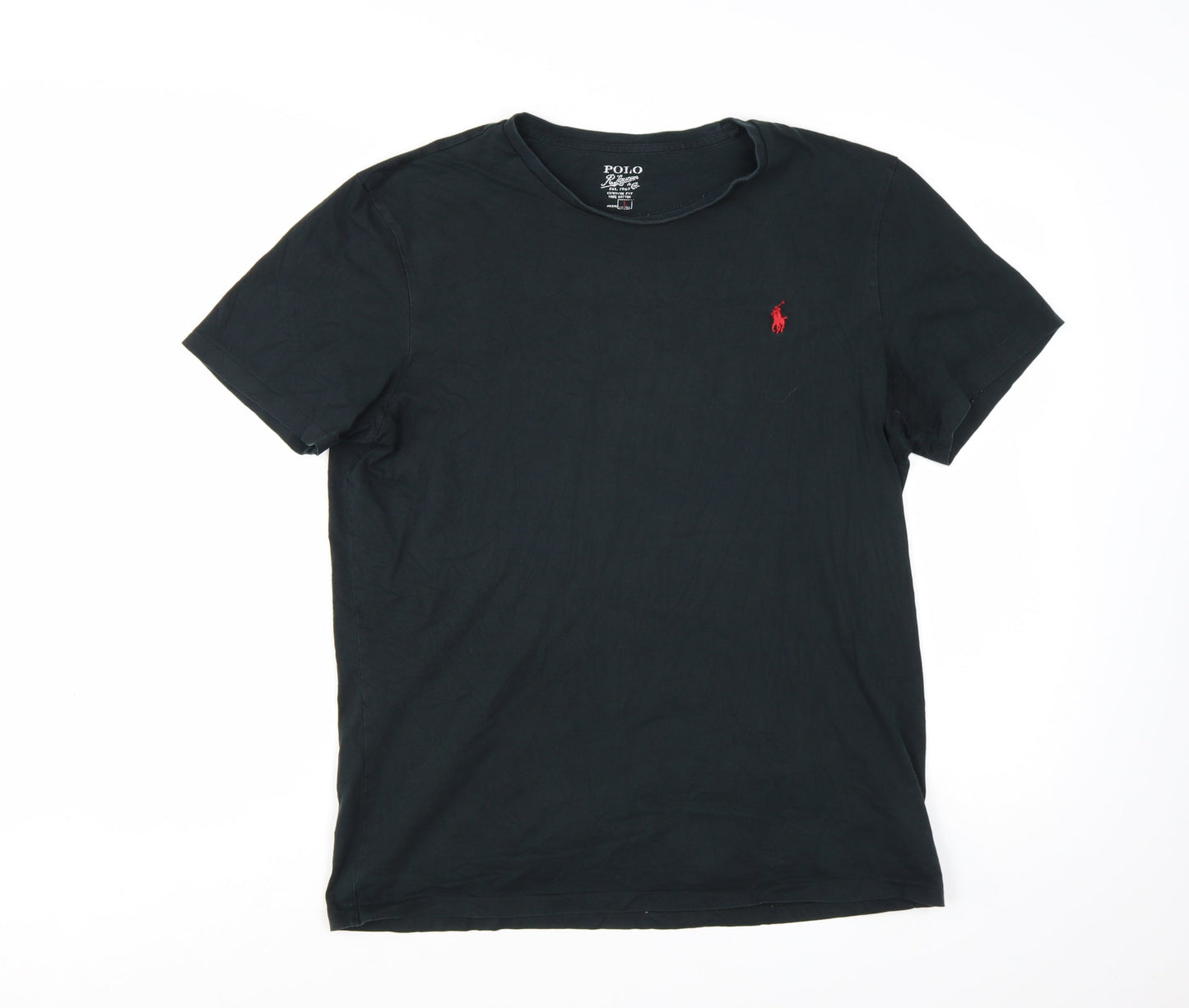 Polo Ralph Lauren Men's Black Large Custom Fit Cotton T-Shirt