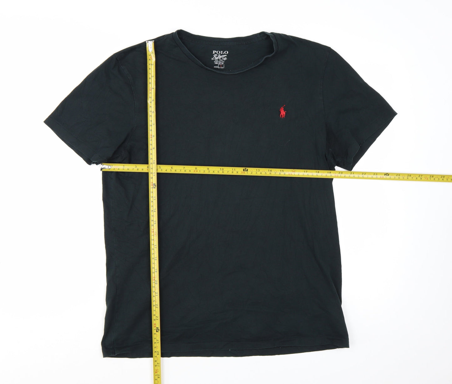 Polo Ralph Lauren Men's Black Large Custom Fit Cotton T-Shirt