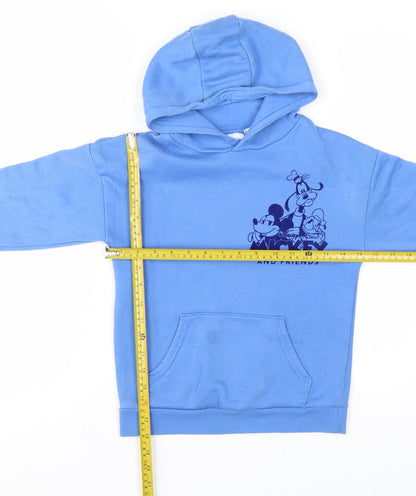 Disney Girls Blue Mickey & Friends Pullover Hoodie 7-8 Years