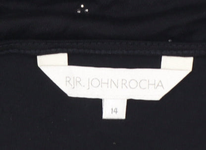 RJR John Rocha Women’s Black Wrap Style Beaded Top Size 14