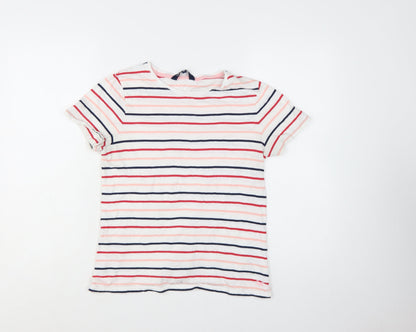 Crew Clothing Women’s Multicoloured Striped Cotton T-Shirt Size 12