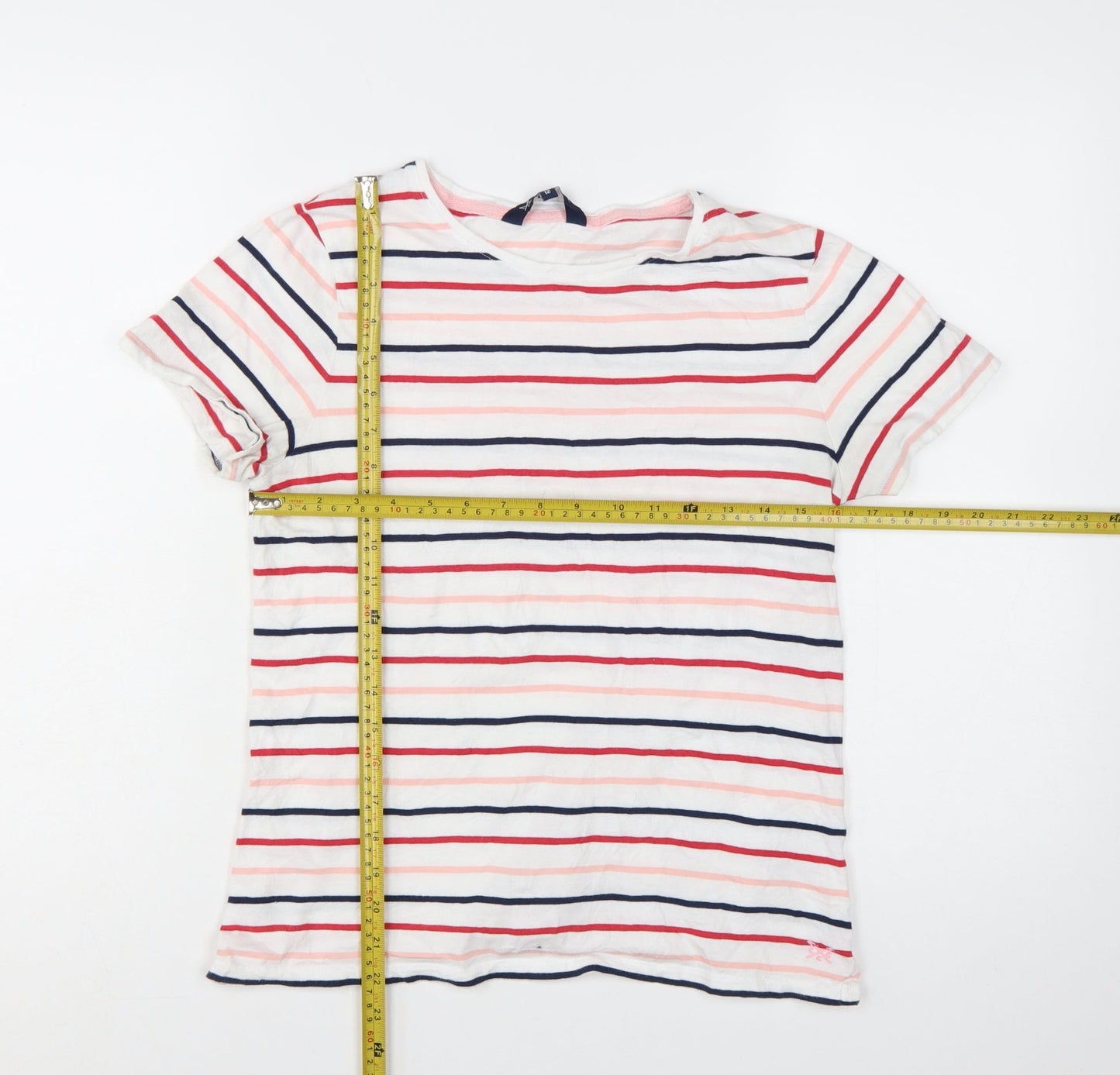 Crew Clothing Women’s Multicoloured Striped Cotton T-Shirt Size 12