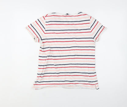 Crew Clothing Women’s Multicoloured Striped Cotton T-Shirt Size 12