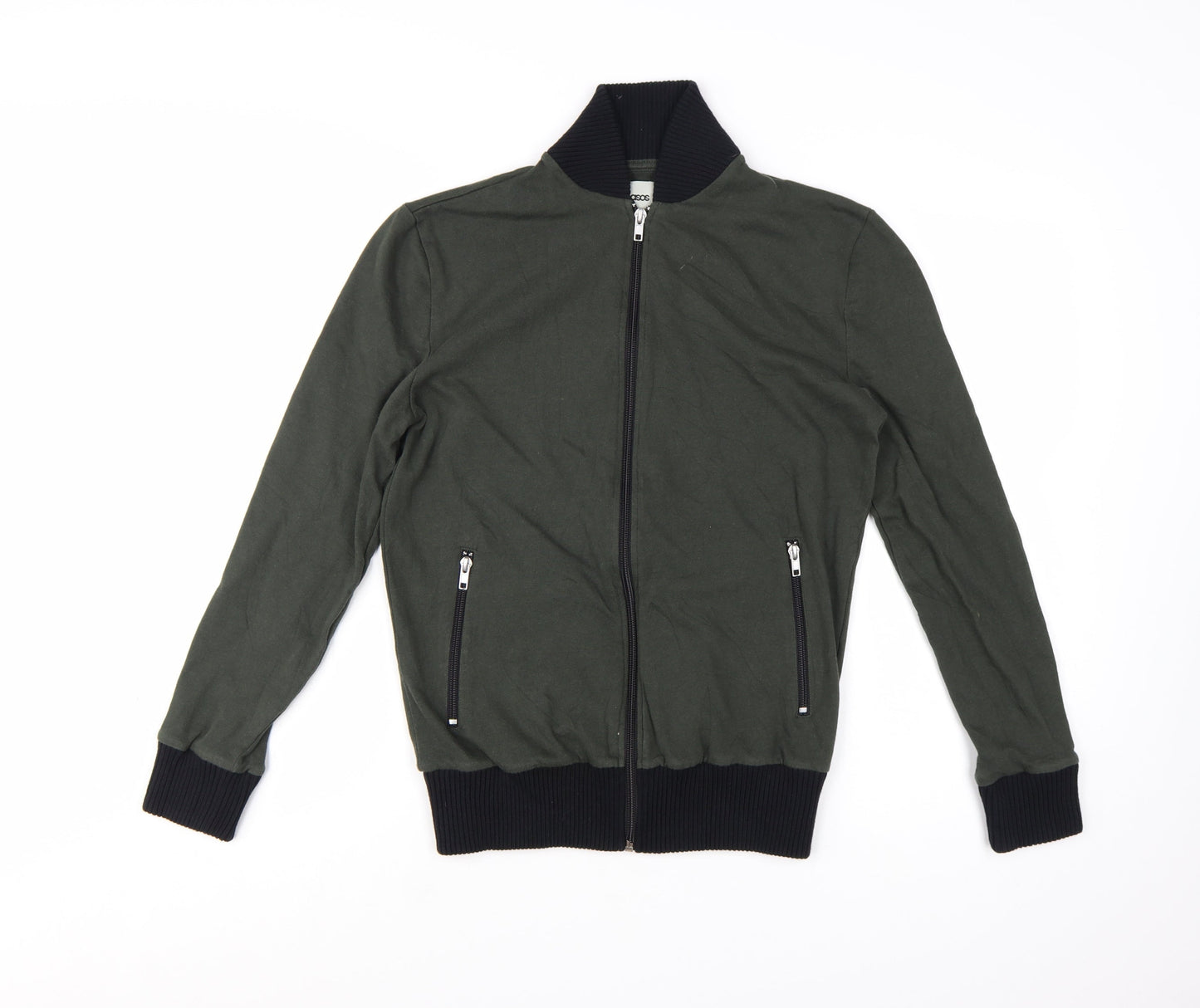 ASOS Men's Green Full Zip Cotton Sweatshirt XS
