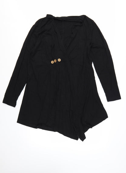 Joe Browns Womens Black Size 20 Long Sleeve Wrap Dress