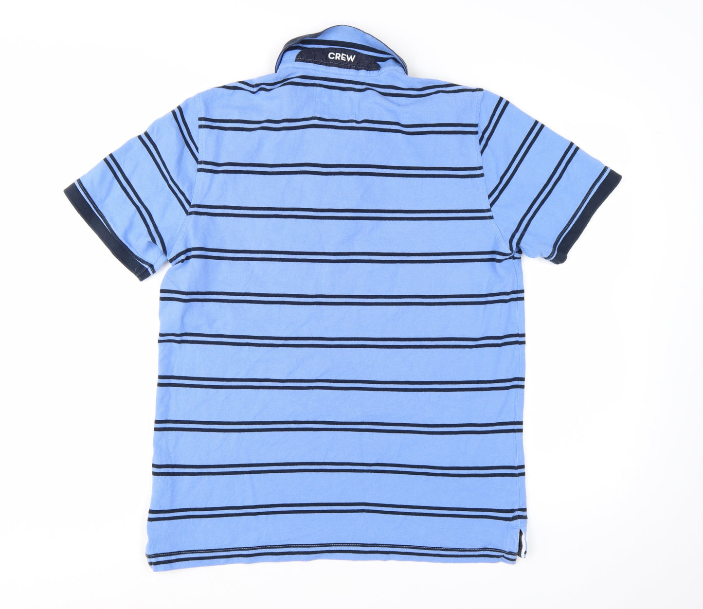 Crew Clothing Company Men's Blue Striped Cotton Polo Shirt Size L