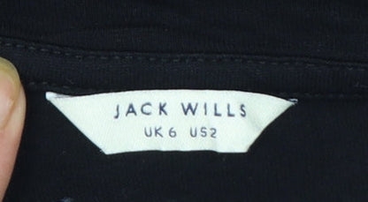 Jack Wills Women’s Black Size 6 Viscose Short Sleeve T-Shirt